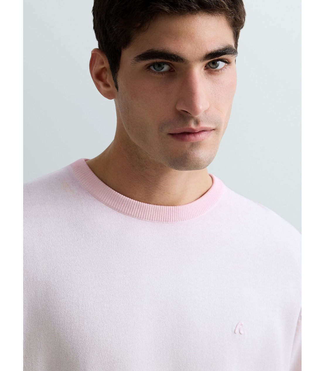 オンブレコットンクルーネックロングスリーブセーター 詳細画像 ペールピンク 5